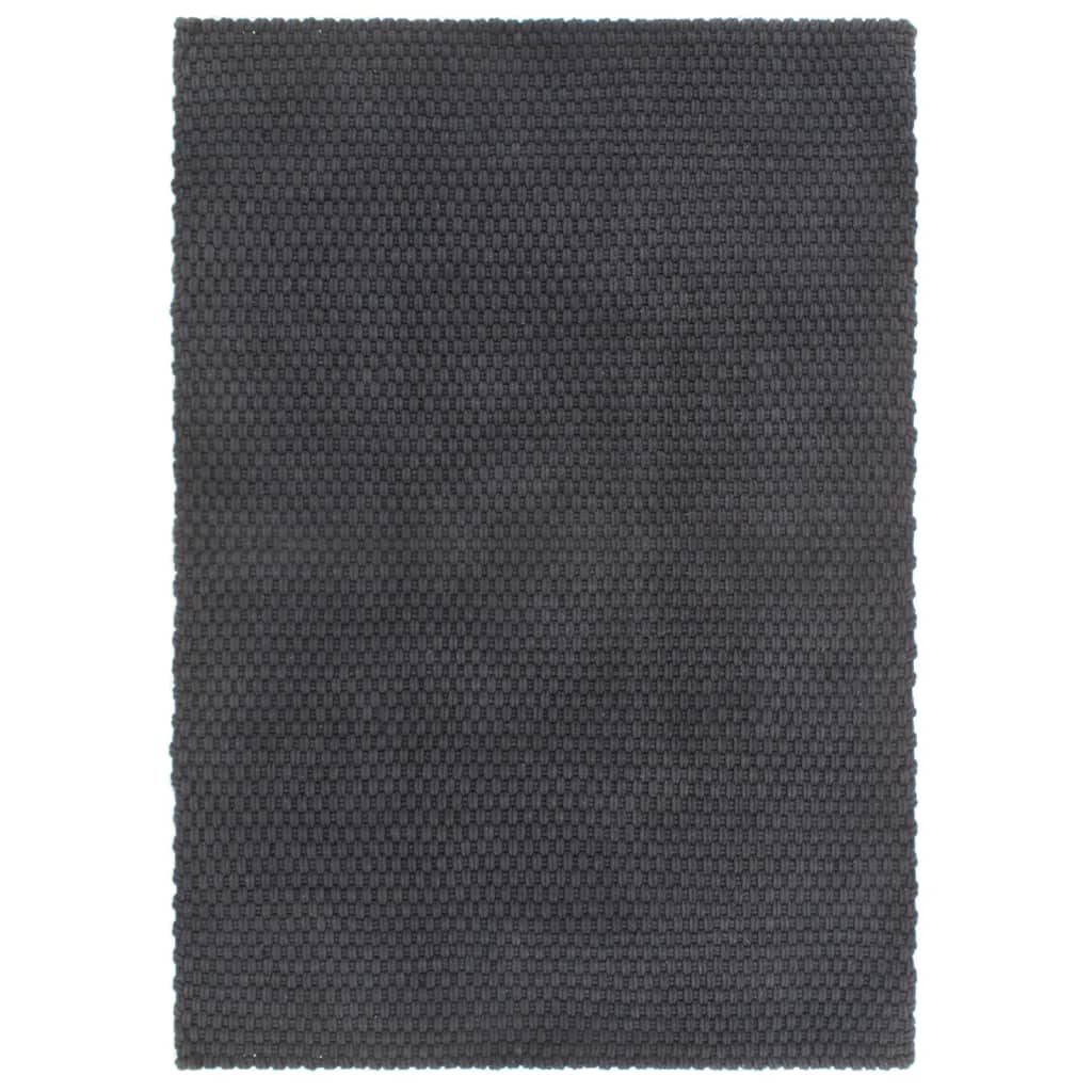 vidaXL Teppich Rechteckig Anthrazit 120x180 cm Baumwolle