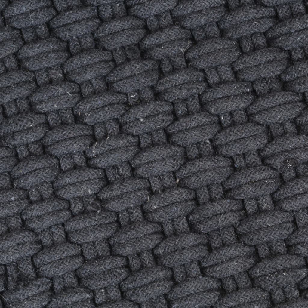 vidaXL Teppich Rechteckig Anthrazit 120x180 cm Baumwolle