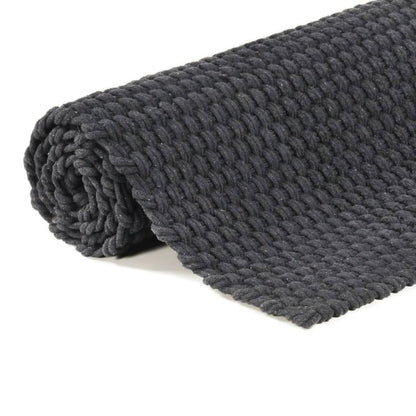 vidaXL Teppich Rechteckig Anthrazit 180x250 cm Baumwolle