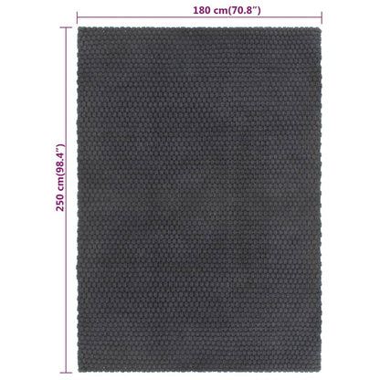 vidaXL Teppich Rechteckig Anthrazit 180x250 cm Baumwolle