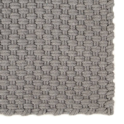 vidaXL Teppich Rechteckig Grau 80x160 cm Baumwolle