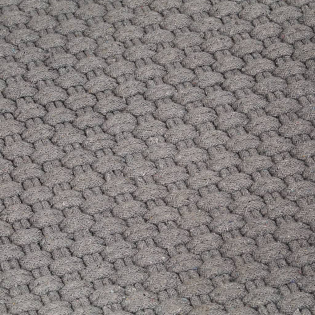vidaXL Teppich Rechteckig Grau 80x160 cm Baumwolle