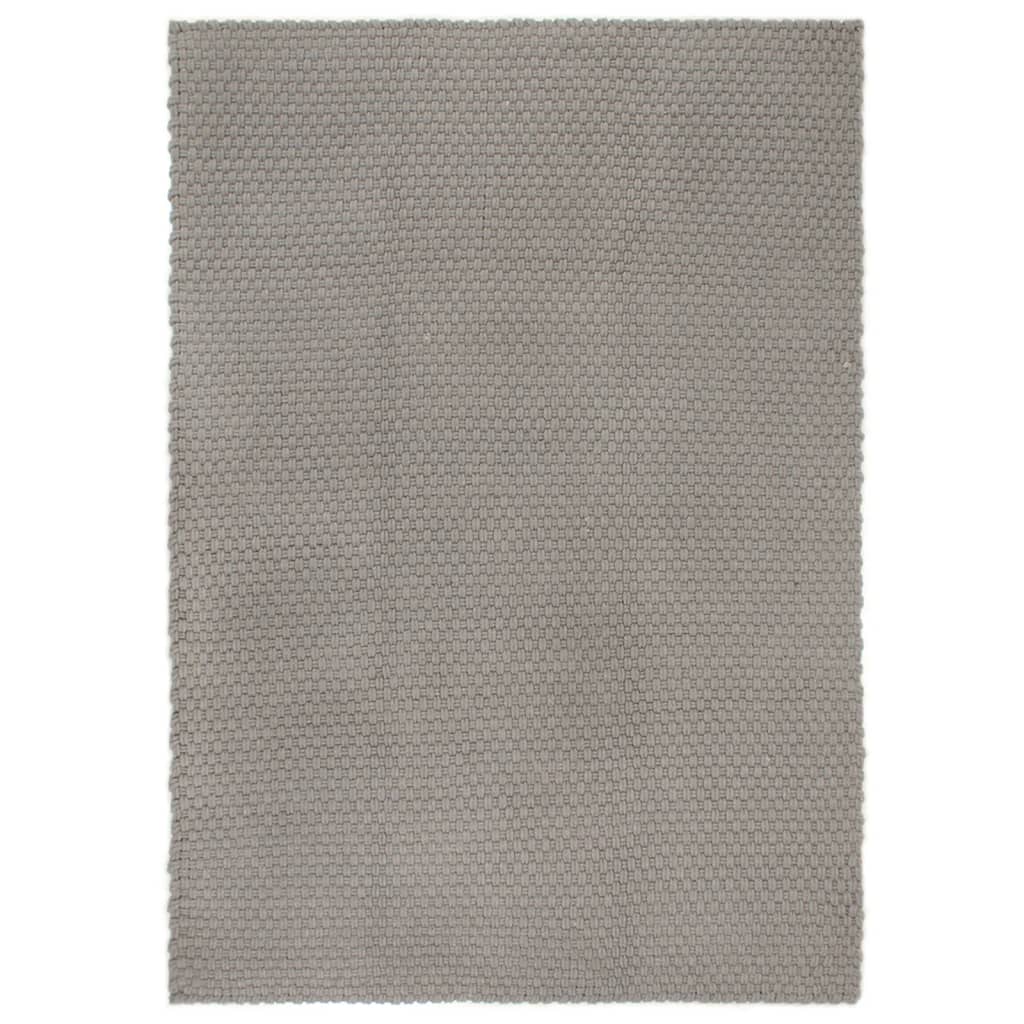 vidaXL Teppich Rechteckig Grau 120x180 cm Baumwolle