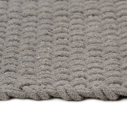 vidaXL Teppich Rechteckig Grau 120x180 cm Baumwolle