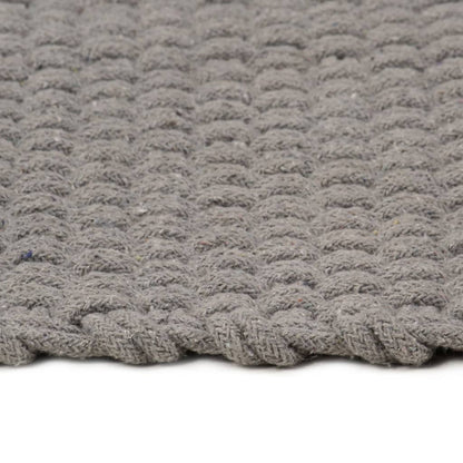 vidaXL Teppich Rechteckig Grau 160x230 cm Baumwolle