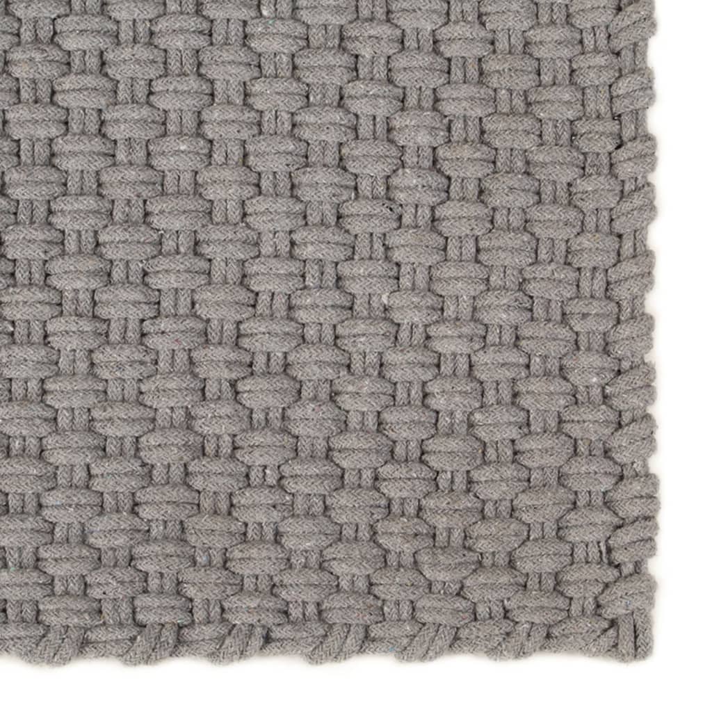 vidaXL Teppich Rechteckig Grau 180x250 cm Baumwolle