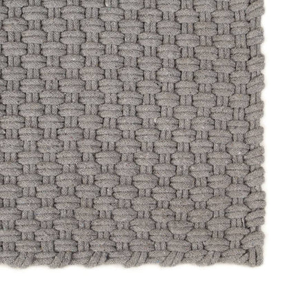vidaXL Teppich Rechteckig Grau 180x250 cm Baumwolle
