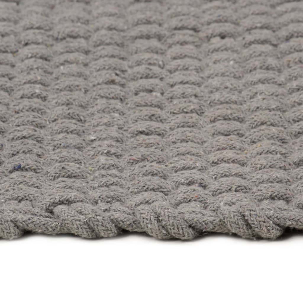 vidaXL Teppich Rechteckig Grau 180x250 cm Baumwolle