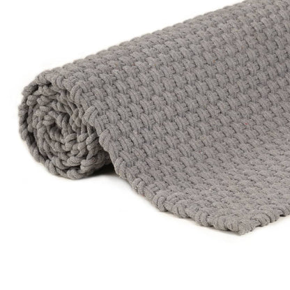 vidaXL Teppich Rechteckig Grau 180x250 cm Baumwolle