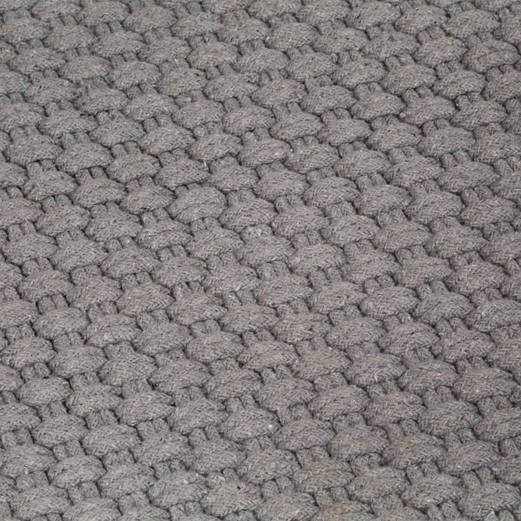 vidaXL Teppich Rechteckig Grau 180x250 cm Baumwolle