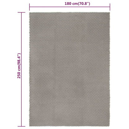 vidaXL Teppich Rechteckig Grau 180x250 cm Baumwolle
