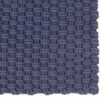 vidaXL Tapis Rectangulaire Bleu Marine 120x180 cm Coton