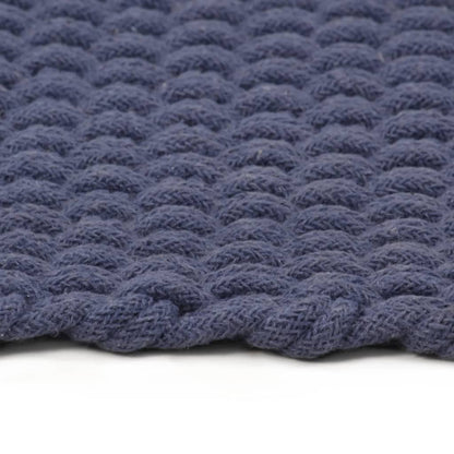 vidaXL Teppich Rechteckig Marineblau 120x180 cm Baumwolle