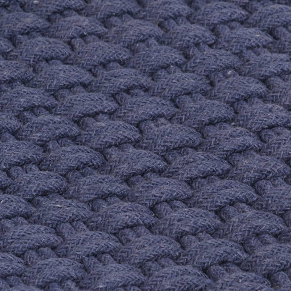 vidaXL Teppich Rechteckig Marineblau 120x180 cm Baumwolle
