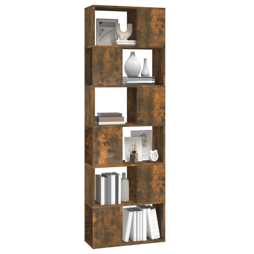 vidaXL Bücherregal/Raumteiler Räuchereiche 60x24x186 cm