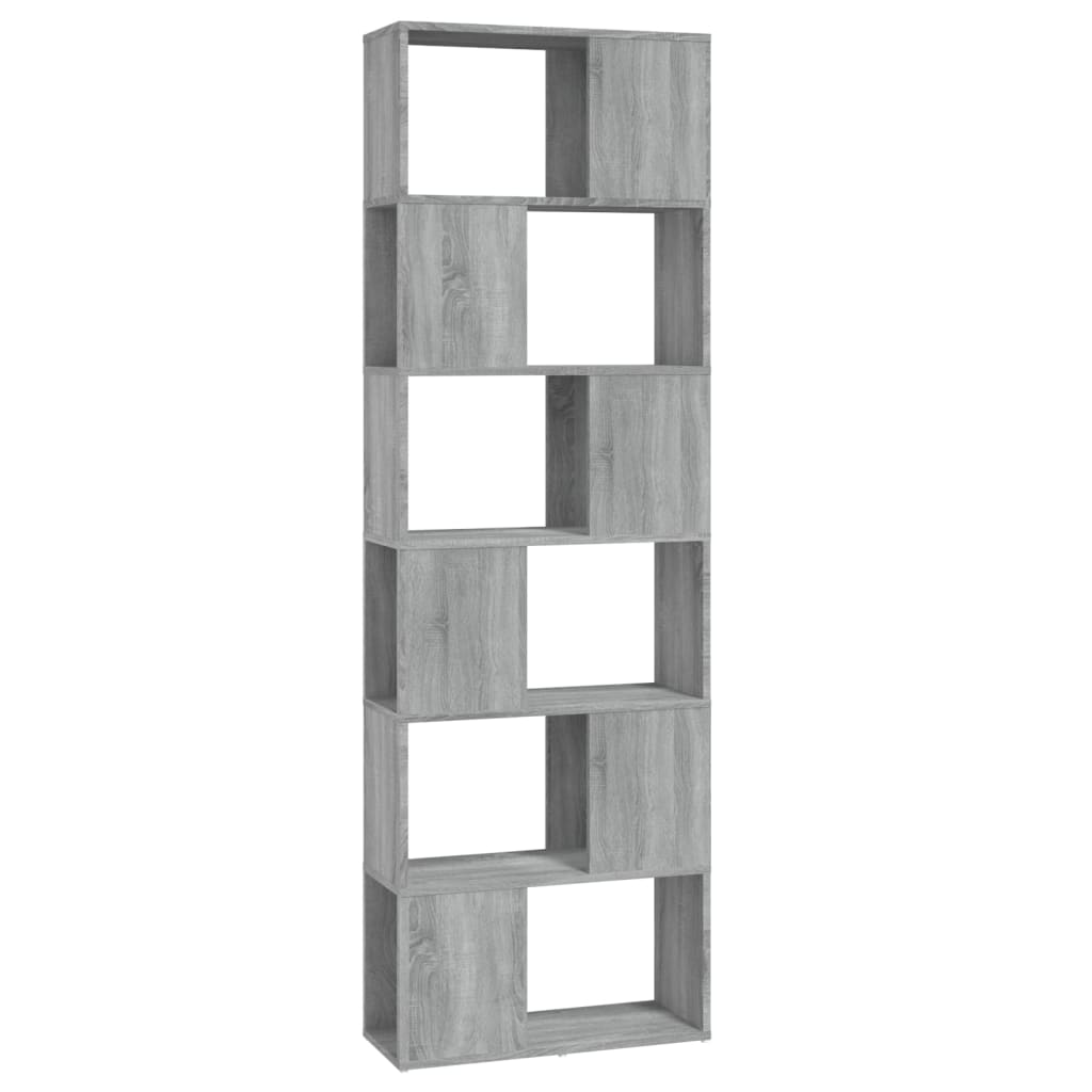 vidaXL Bücherregal/Raumteiler Grau Sonoma 60x24x186 cm