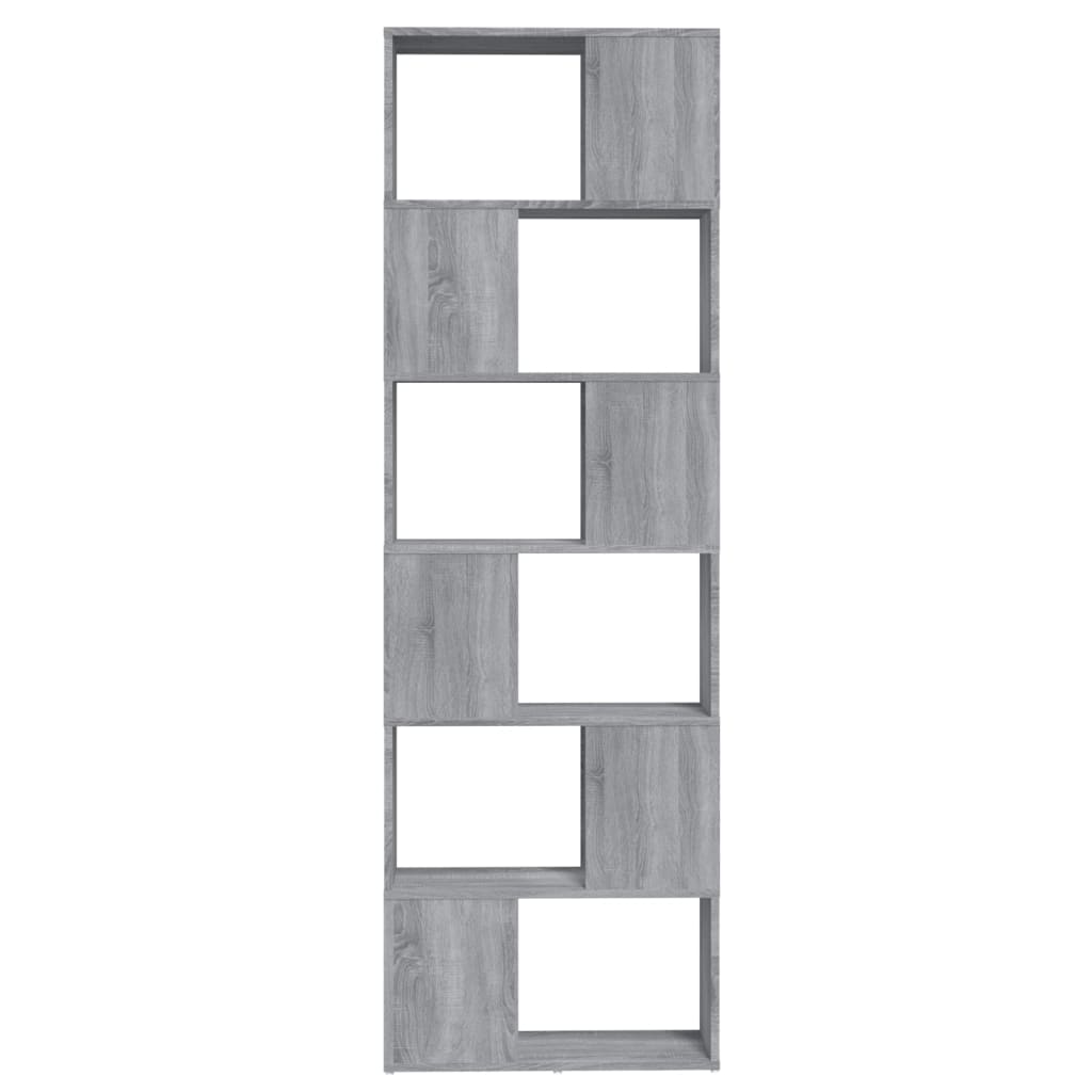 vidaXL Bücherregal/Raumteiler Grau Sonoma 60x24x186 cm