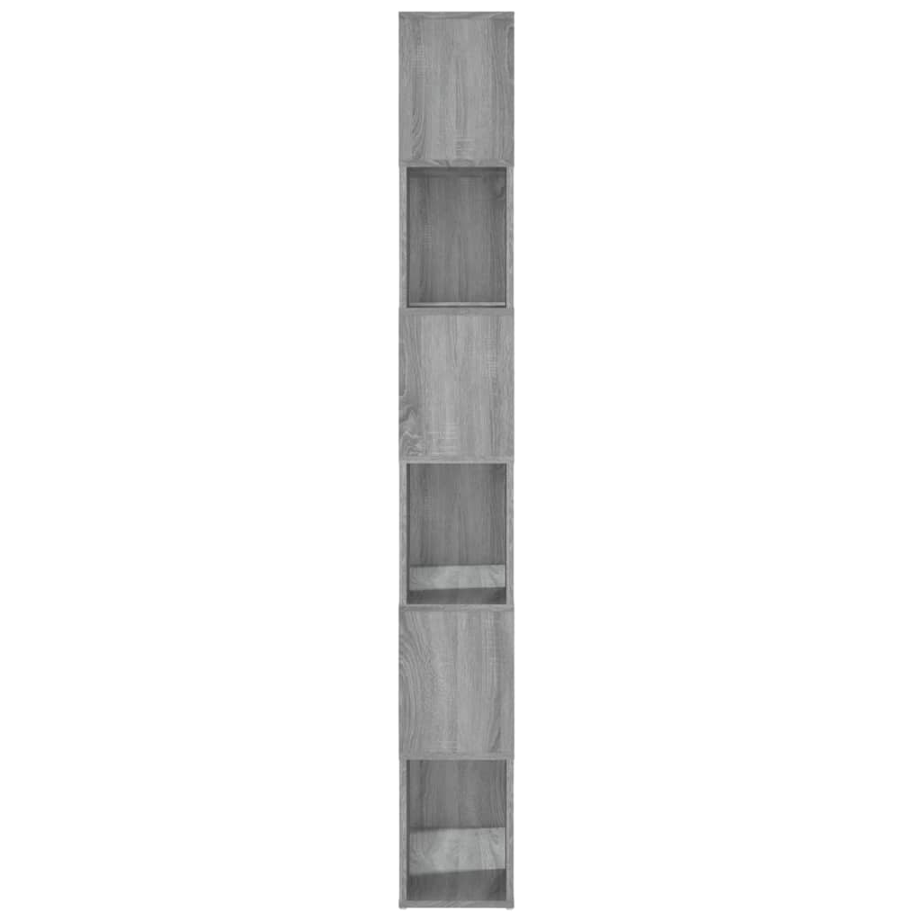 vidaXL Bücherregal/Raumteiler Grau Sonoma 60x24x186 cm