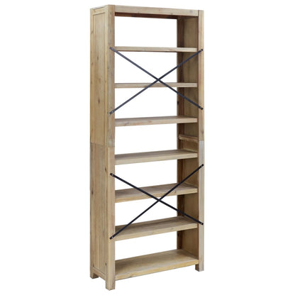 vidaXL Bibliothèque 7 étagères 80x30x200 cm Bois d'acacia massif