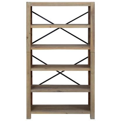 vidaXL Bücherregal 5 Böden 80x30x140 cm Massivholz Akazie