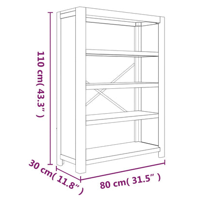 vidaXL Étagère à 4 niveaux 80x30x110 cm Bois d'acacia massif