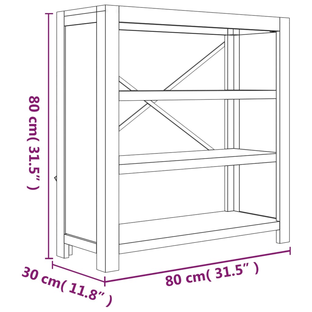vidaXL Étagère à 3 niveaux 80x30x80 cm Bois d'acacia massif