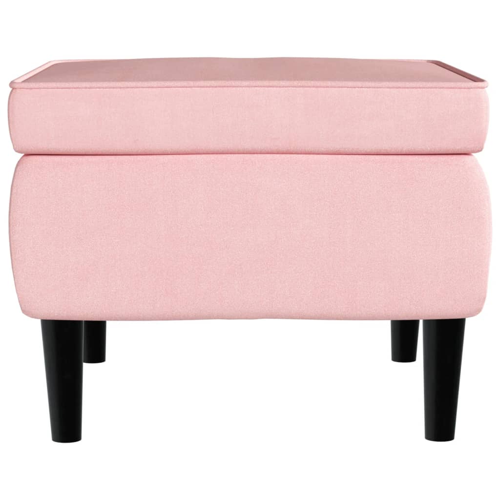 vidaXL Ohrensessel mit Hocker Rosa Samt