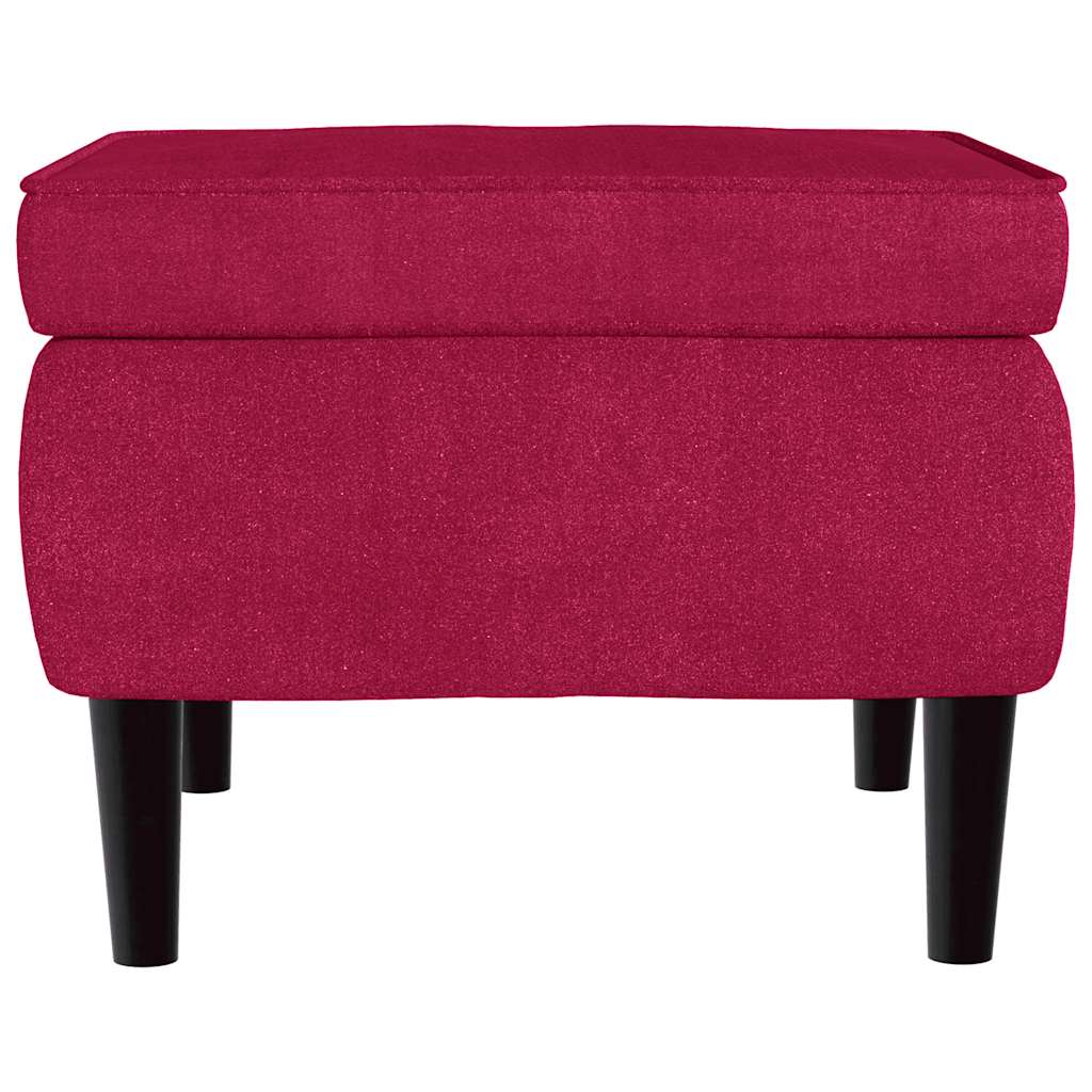 vidaXL Ohrensessel mit Hocker Weinrot Samt