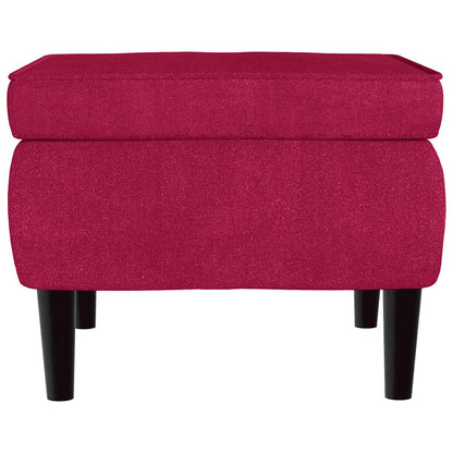 vidaXL Ohrensessel mit Hocker Weinrot Samt