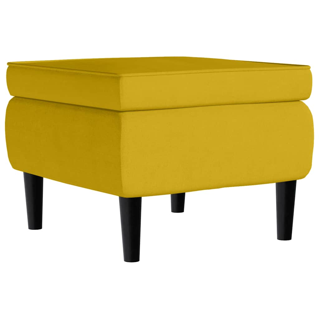 vidaXL Ohrensessel mit Hocker Senfgelb Samt