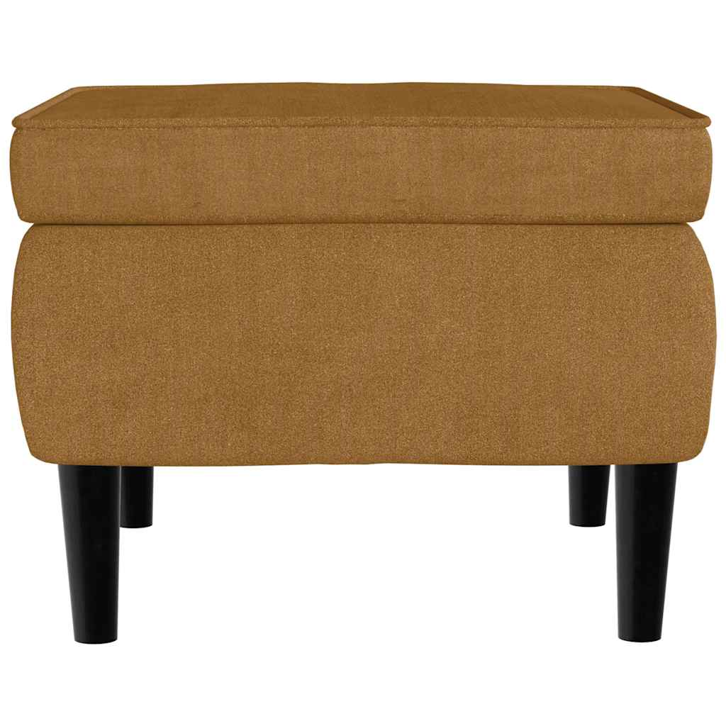 vidaXL Ohrensessel mit Hocker Braun Samt