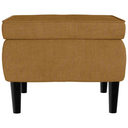 vidaXL Ohrensessel mit Hocker Braun Samt