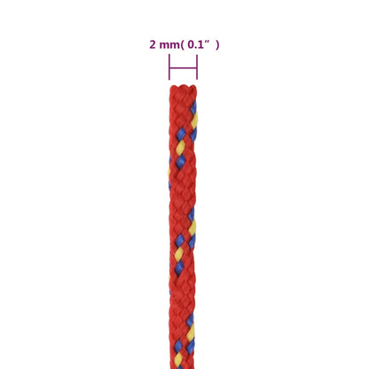 vidaXL Bootsseil Rot 2 mm 25 m Polypropylen