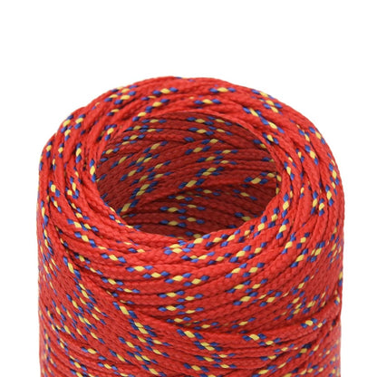 vidaXL Bootsseil Rot 2 mm 100 m Polypropylen
