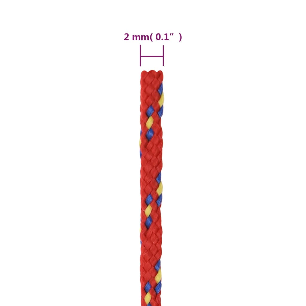 vidaXL Bootsseil Rot 2 mm 100 m Polypropylen