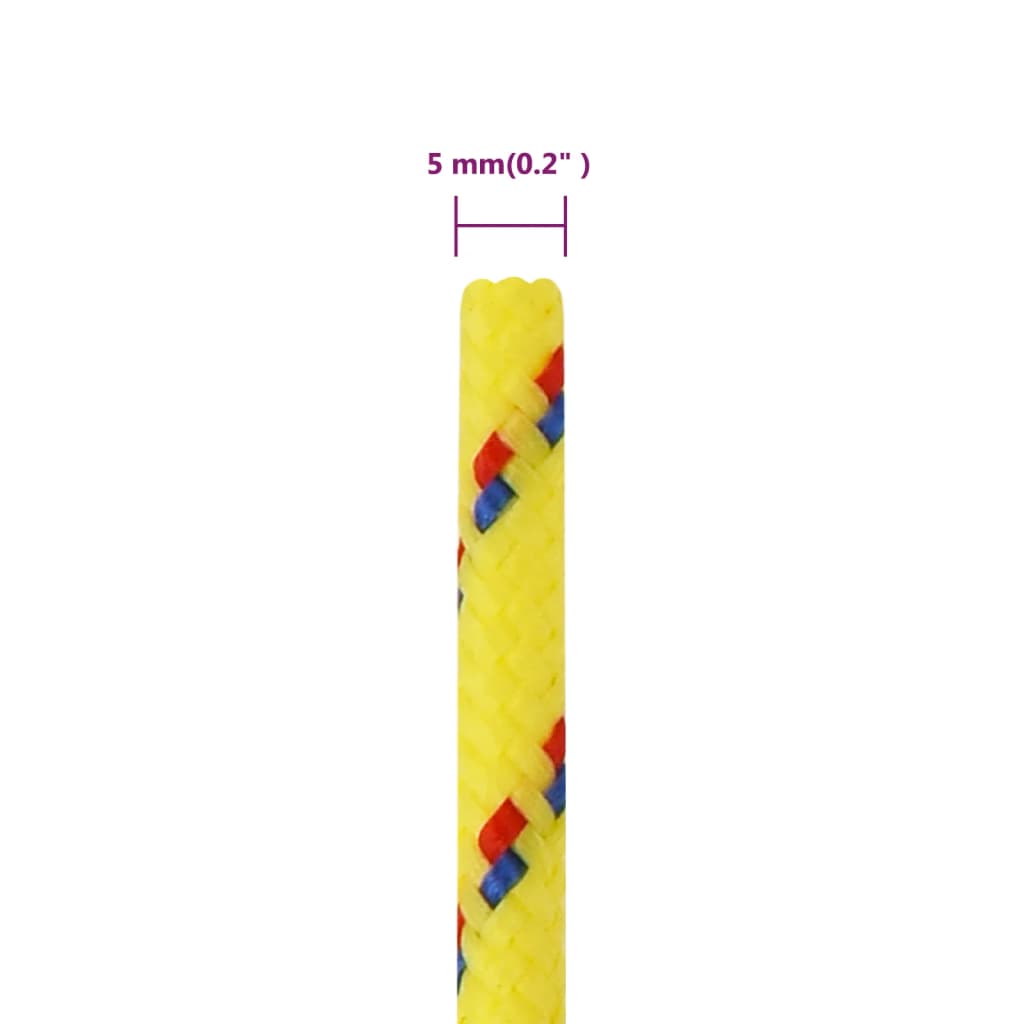 vidaXL Bootsseil Gelb 5 mm 250 m Polypropylen