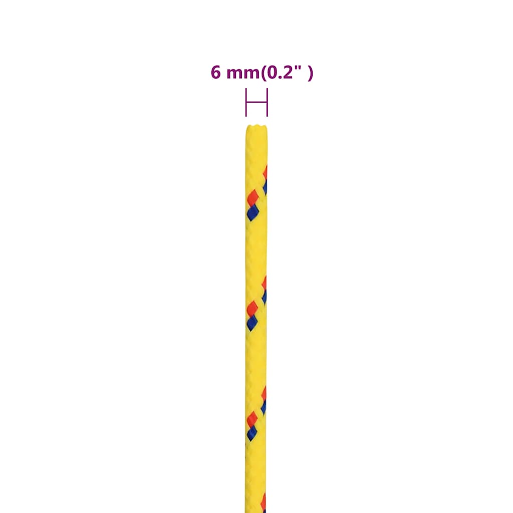 vidaXL Bootsseil Gelb 6 mm 25 m Polypropylen