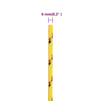 vidaXL Bootsseil Gelb 6 mm 25 m Polypropylen