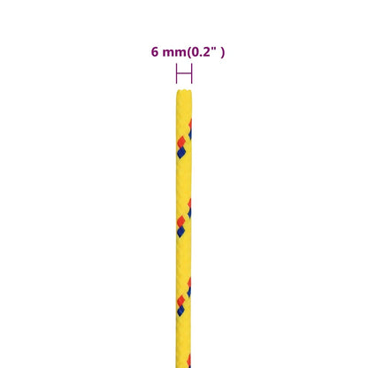 vidaXL Bootsseil Gelb 6 mm 50 m Polypropylen