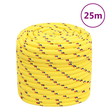 vidaXL Bootsseil Gelb 16 mm 25 m Polypropylen