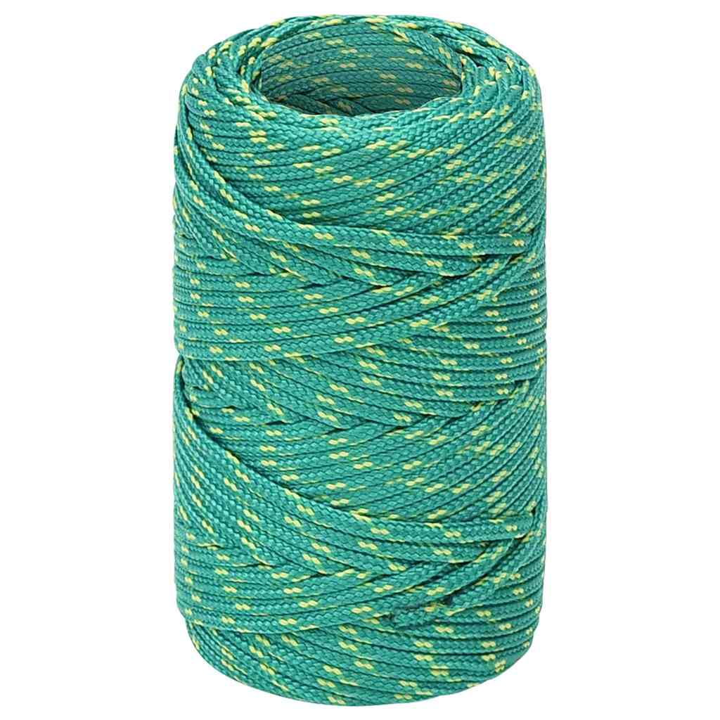 vidaXL Bootsseil Grün 2 mm 50 m Polypropylen