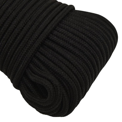 vidaXL Arbeitsseil Schwarz 5 mm 100 m Polyester