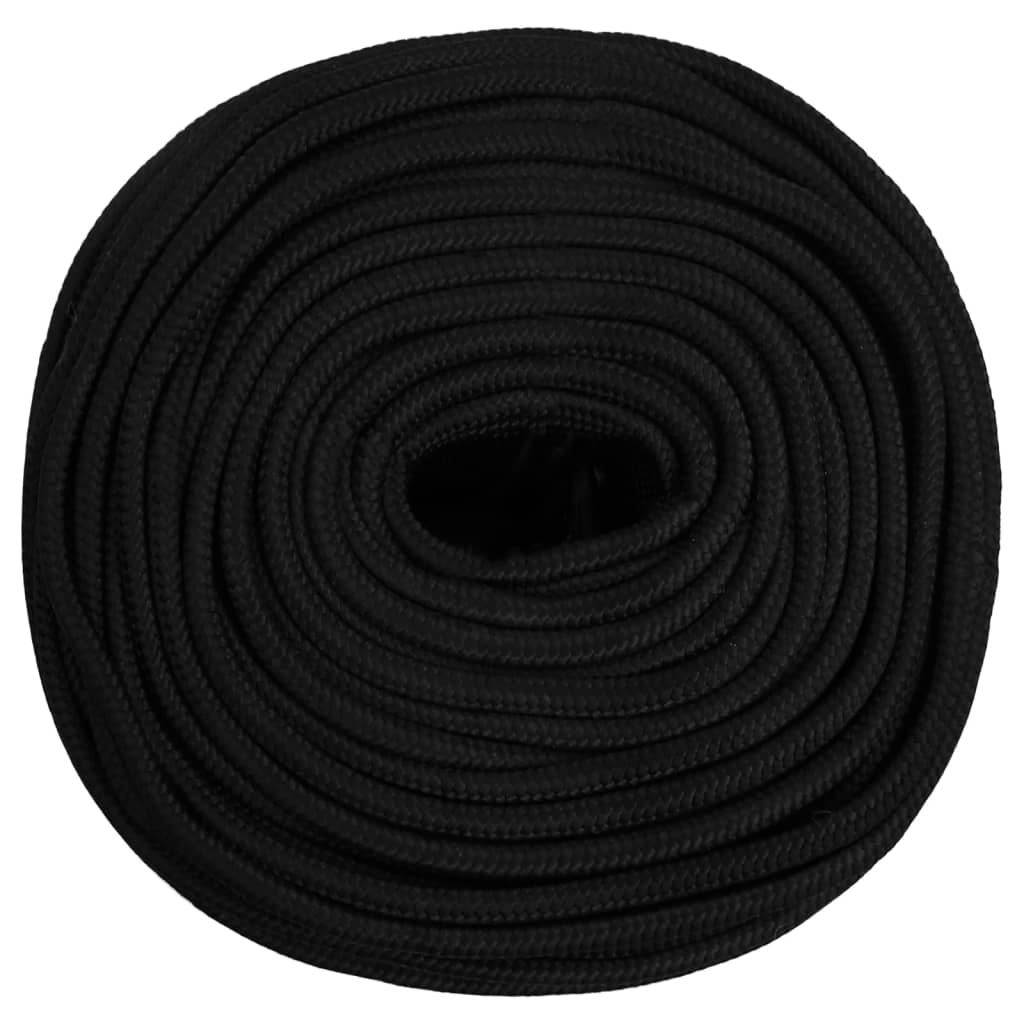 vidaXL Arbeitsseil Schwarz 8 mm 25 m Polyester