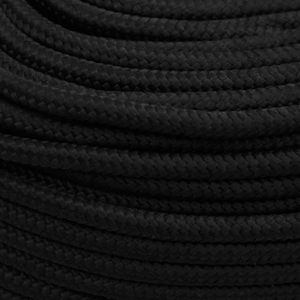 vidaXL Arbeitsseil Schwarz 8 mm 25 m Polyester