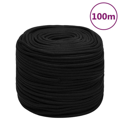 vidaXL Arbeitsseil Schwarz 8 mm 100 m Polyester