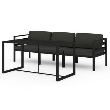 vidaXL Salon de jardin 4 pcs avec coussins aluminium anthracite