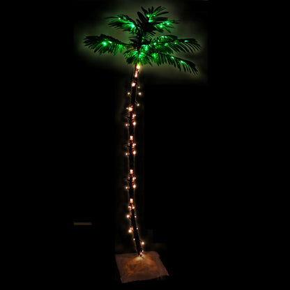vidaXL Künstliche Palme mit 96 LEDs Warmweiß 180 cm