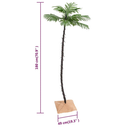 vidaXL Künstliche Palme mit 96 LEDs Warmweiß 180 cm