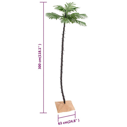 vidaXL Künstliche Palme mit 192 LEDs Warmweiß 300 cm