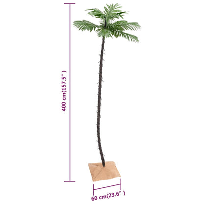 vidaXL Künstliche Palme mit 252 LEDs Warmweiß 400 cm